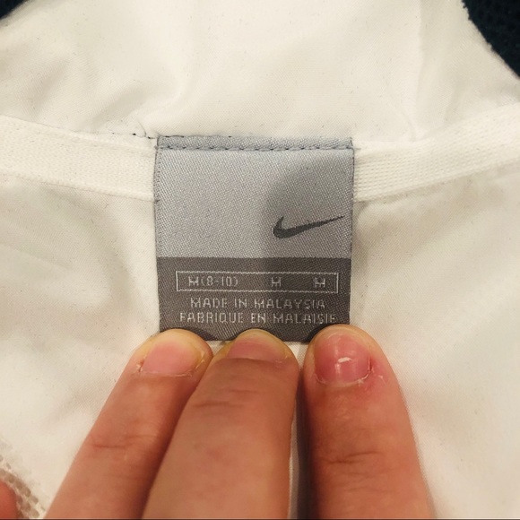 Nike Navy Blue & White Rain Jacket with Hoodie - Picture 5 of 6